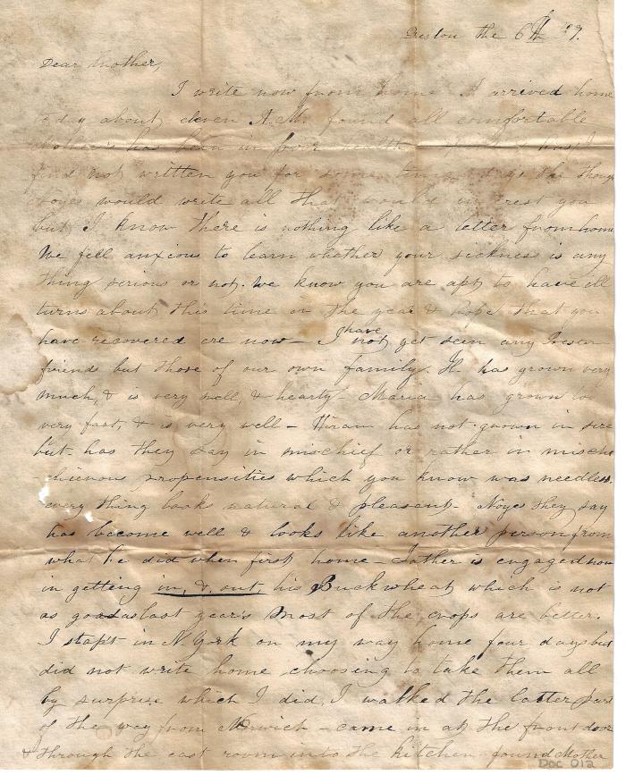 Letter to Charles L. Meech from Annie Meech