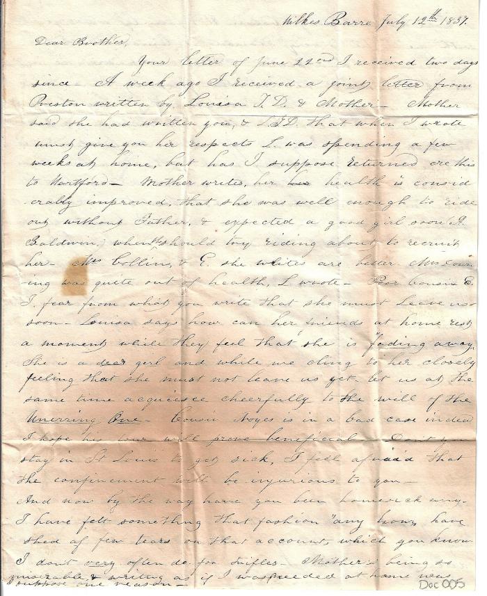 Letter to Charles Meech from Annie Meech