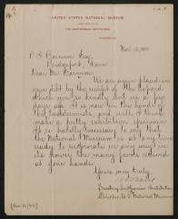 Letter: To P.T. Barnum from S. Baird, Director of the Smithsonian, November 12, 1885