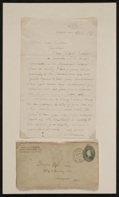 Letter: To the Hyde Brothers from P.T. Barnum, September 17, 1889