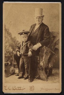 Photograph: P. T. Barnum and great-grandson Henry Rennell, ca. 1887