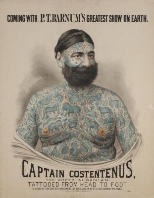 Poster: "Coming with P.T. Barnum's Greatest Show on Earth, Captain Costentenus the Greek Albanian" 