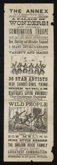 Advertisement: Handbill for  "The Annex to P.T. Barnum's Great Show: A Palace of Wonders"
