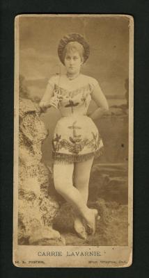 Photograph: Portrait of Carrie Lavarnie, performer in costume