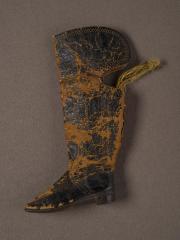 Textile: Miniature tall boot belonging to Charles S. Stratton
