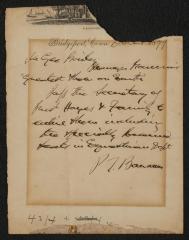 Letter: Mr Raider[?] from P.T. Barnum, October 2[?] 1877