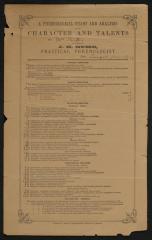 Document: Phrenology chart for M. Lavinia Warren, 1871
