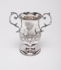Food service: Silver spoon holder with initials of P. T. Barnum 