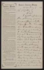 Letter: To B.P. Cilley from P.T. Barnum, January 7, 1862