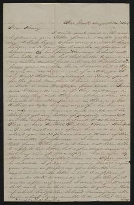 Letter: To Henry Hurd from George Hubbell, August 20, 1845