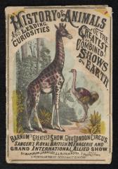 Booklet: "History of the Animals and Leading Curiosities . . ." with giraffe on cover