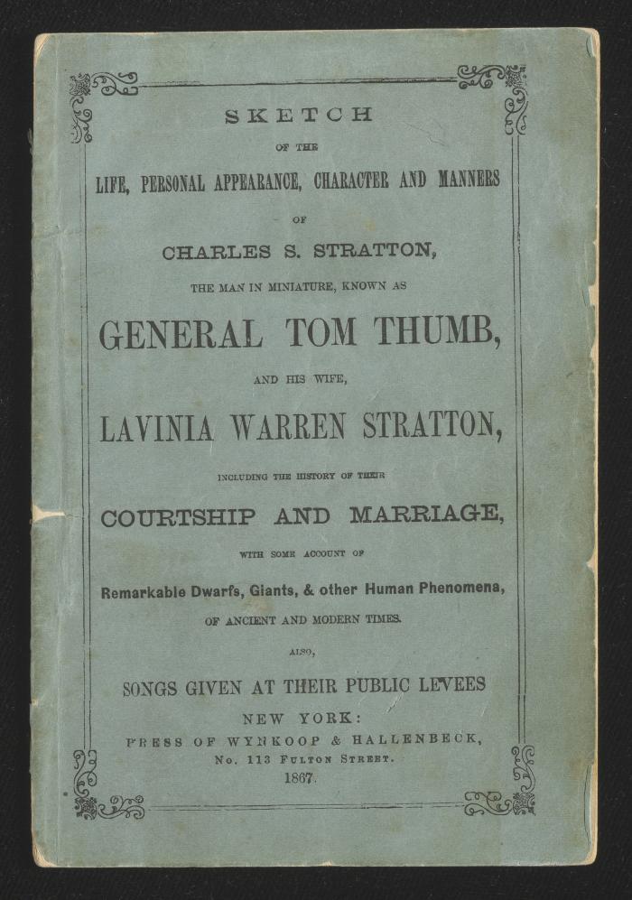 Book: "Sketch of the Life of General Tom Thumb and Lavinia Warren Stratton", 1867 (covers only)
