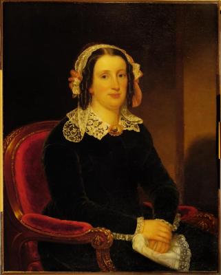 Painting: Portrait of Charity Hallett Barnum, circa 1847