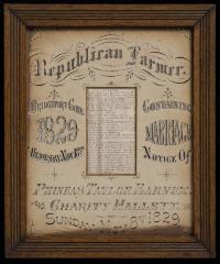 Document: Marriage notice of P.T. Barnum to Charity Hallett, 1829