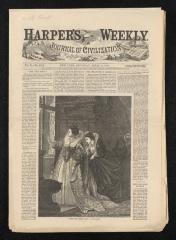 Newspaper: Uncut edition of Harper's Weekly, April 14, 1866, with  illustration of the Grand Masquerade Ball.