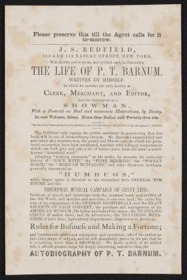Document: "Subscribers to 'The Life of P.T. Barnum, Written by Himself'"
