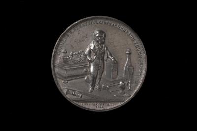 Physical object: Token featuring Charles S. Stratton (Gen. Tom Thumb), his history on reverse