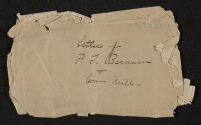 Letter: Letter from P.T. Barnum to George Washington Morrison Nutt, undated (envelope only)