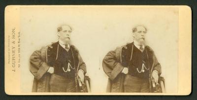 Photograph: Stereoview Card of Charles Dickens, 1867