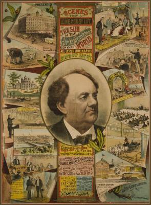 Poster: P. T. Barnum's "Scenes from a Long and Busy Life" poster