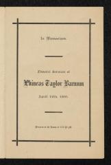 Program: Memorial Program from P.T. Barnum's Funeral
