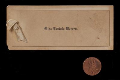 Calling card: Dual calling card for Miss Lavinia Warren and Charles S. Stratton