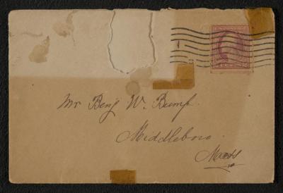 Letter: My dear brother and sister Benj and Edith, from M. Lavinia Warren, September 9, 1915 