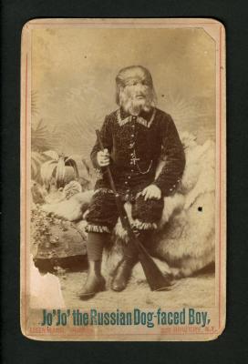 Photograph: Portrait of Jo'Jo' the Russian Dog-faced Boy, 1880s