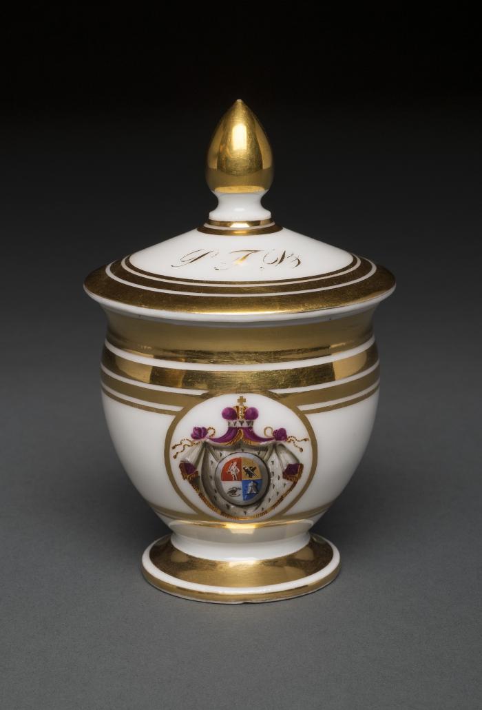 Food service: Custard cup with lid, belonging to P. T. Barnum