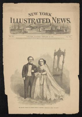 Newspaper: Cover illustration of New York Illustrated, featuring the Fairy Wedding, February 21, 1863 