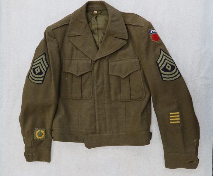 Eisenhower costume: a) jacket b) pants c) shirt d) tie