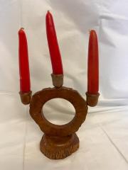 Wooden handmade candle holder for 3 candles
