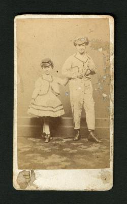 Photograph: Portrait of boy and young girl