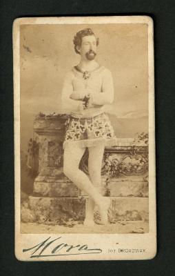 Photograph: Portrait of a male acrobat in costume, 1880s