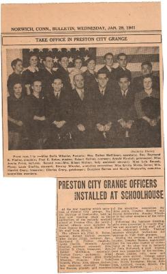Preston City Grange Officers Instilled at Schoolhouse