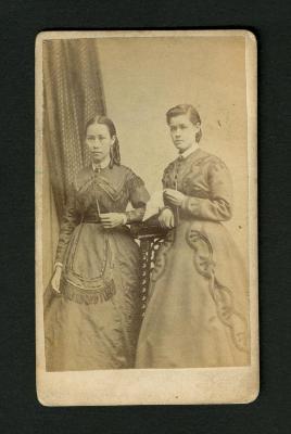 Photograph: Portrait of two women in street clothes