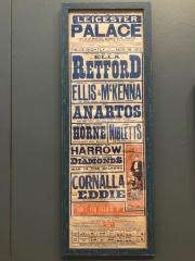 Advertisement: Poster for Leicester Palace Theatre advertising Cornalla & Eddie, framed