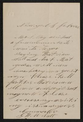 Letter: To Tilly? from George Washington Morrison Nutt, February 4, 1862