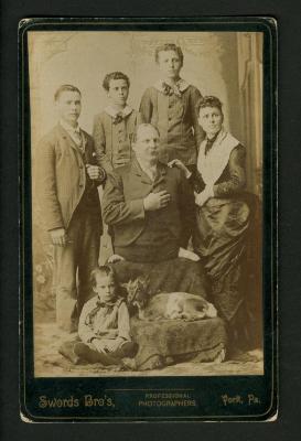 Photograph: Portrait of the Eli Bowen, wife and children