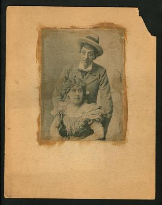 Photograph: Portrait of Samuel Lang and Florence M. “Dollie” Sharpe Lang Woodward in costume