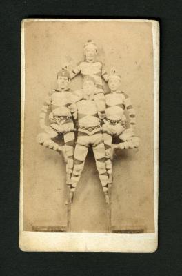 Photograph: Portrait of a group of William Chantrell's acrobats
