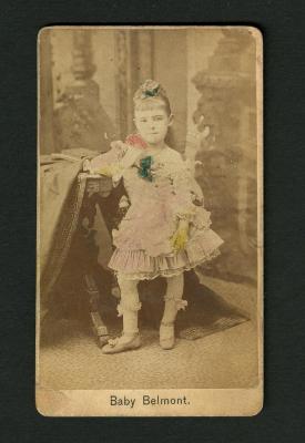 Photograph: Portrait of Baby Belmont wearing short dress