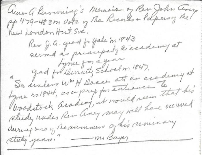 Notes from Browning's Memoir of Rev. John Avery