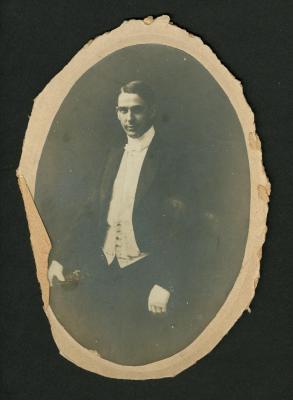 Photograph: Oval photo of man in white tie and tails