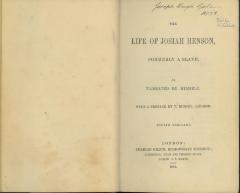 Life of Josiah Henson 1851, Published Narrative Pamphlet