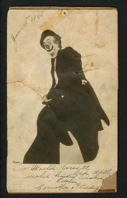Photograph: Eddie F. Smith in dark clown costume