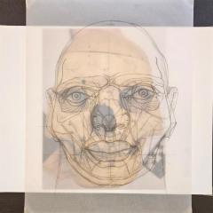 Fortune Facial Reconstruction (skull photograph print overlaid with face outline)