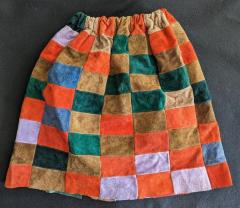 Women's Mini Skirt, Suede Leather Patchwork