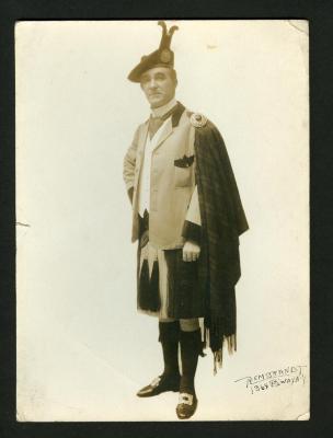 Photograph: McCloud, male figure in Scottish attire