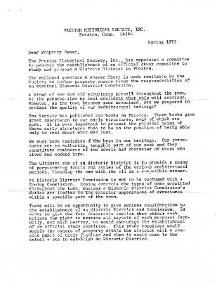 PHS Property Owner letter 1972